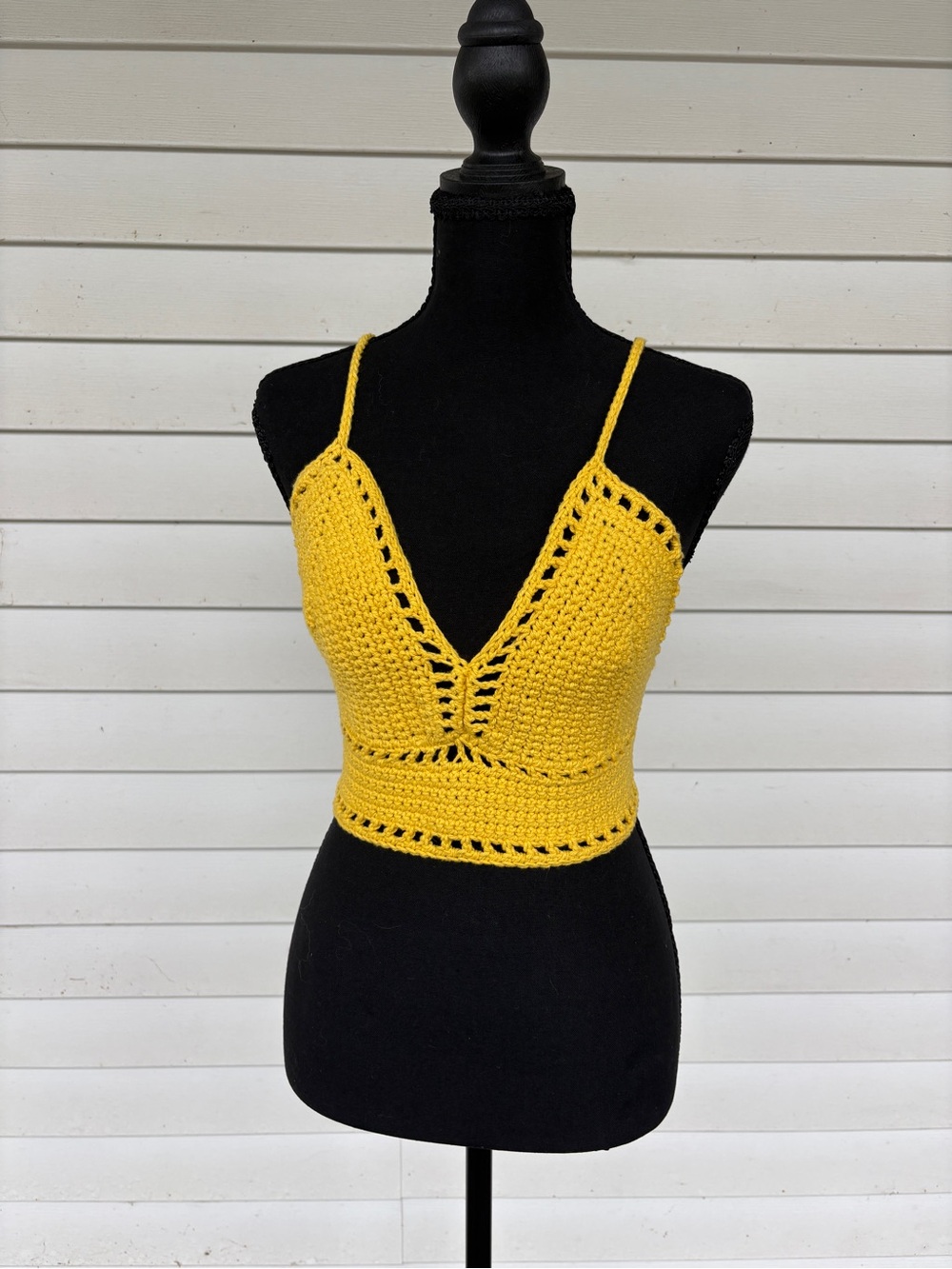 Yellow Crochet Bralette Tank Top - Women's Summer Crop